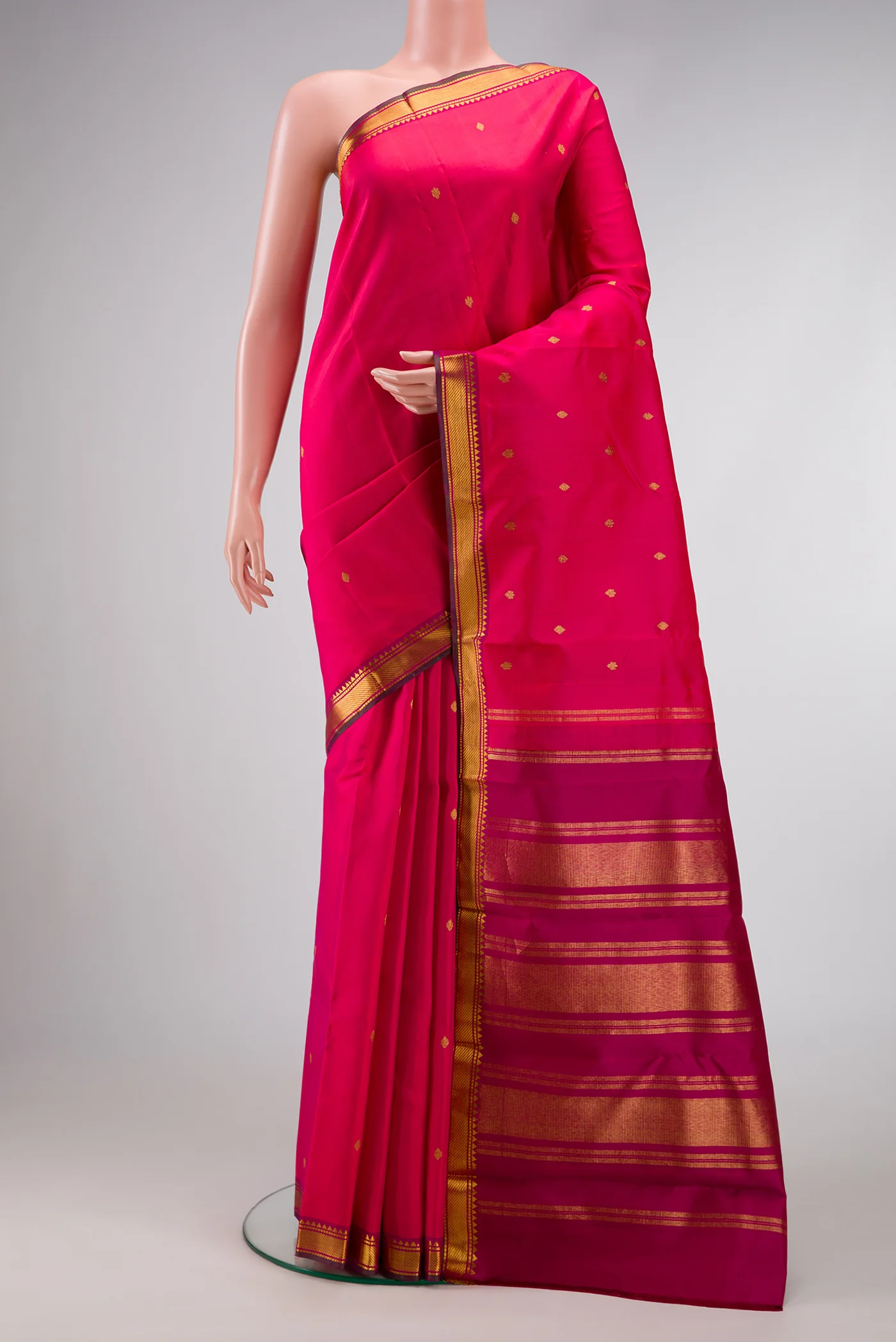 Pink Kanchipuram Silk Saree