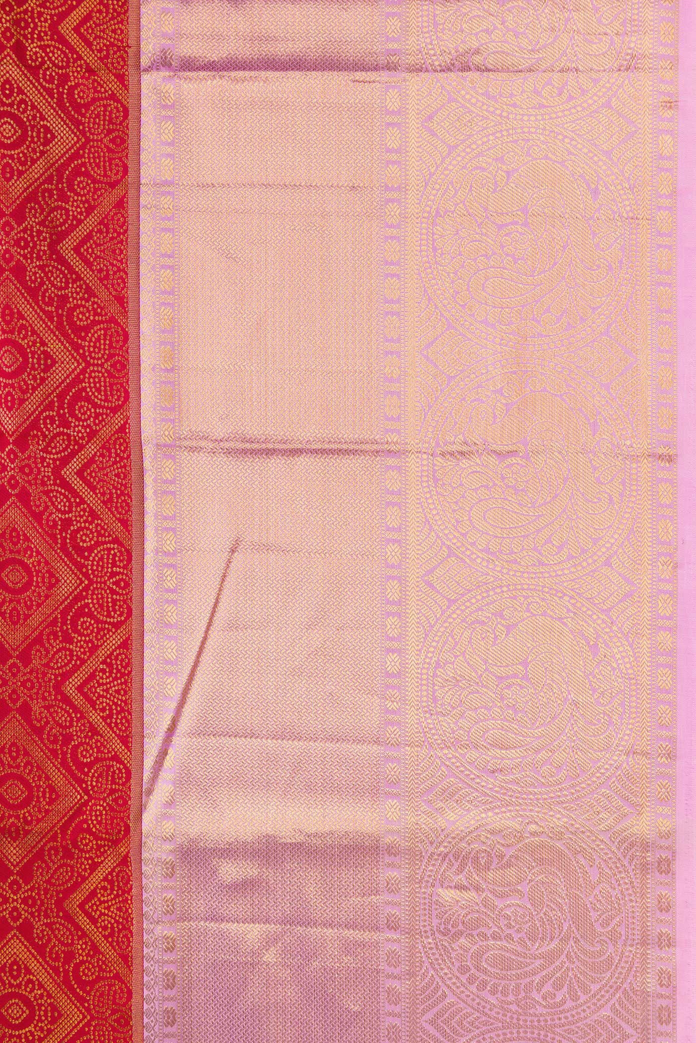 Red Kanchipuram Silk Saree - Image 3