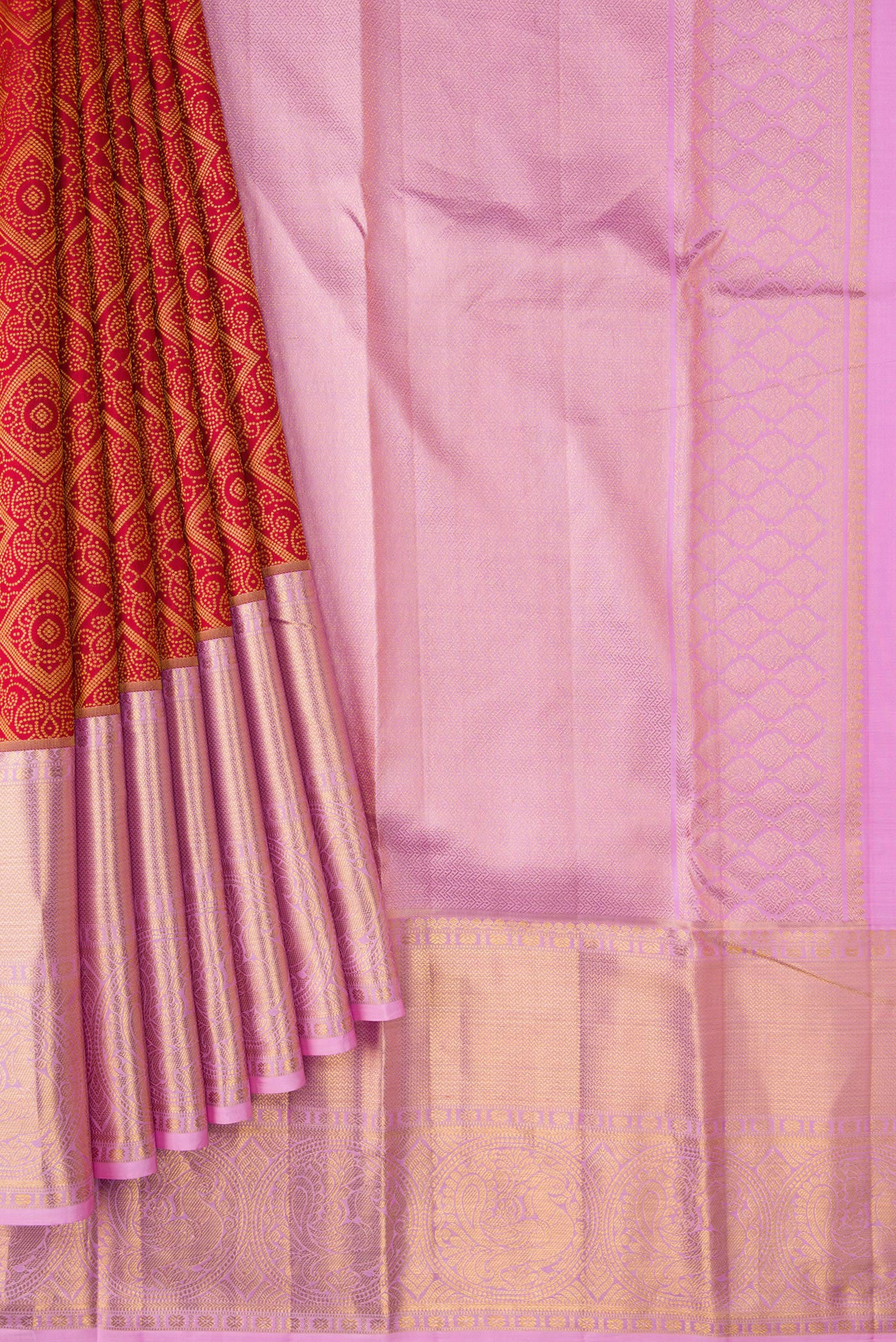 Red Kanchipuram Silk Saree - Image 4