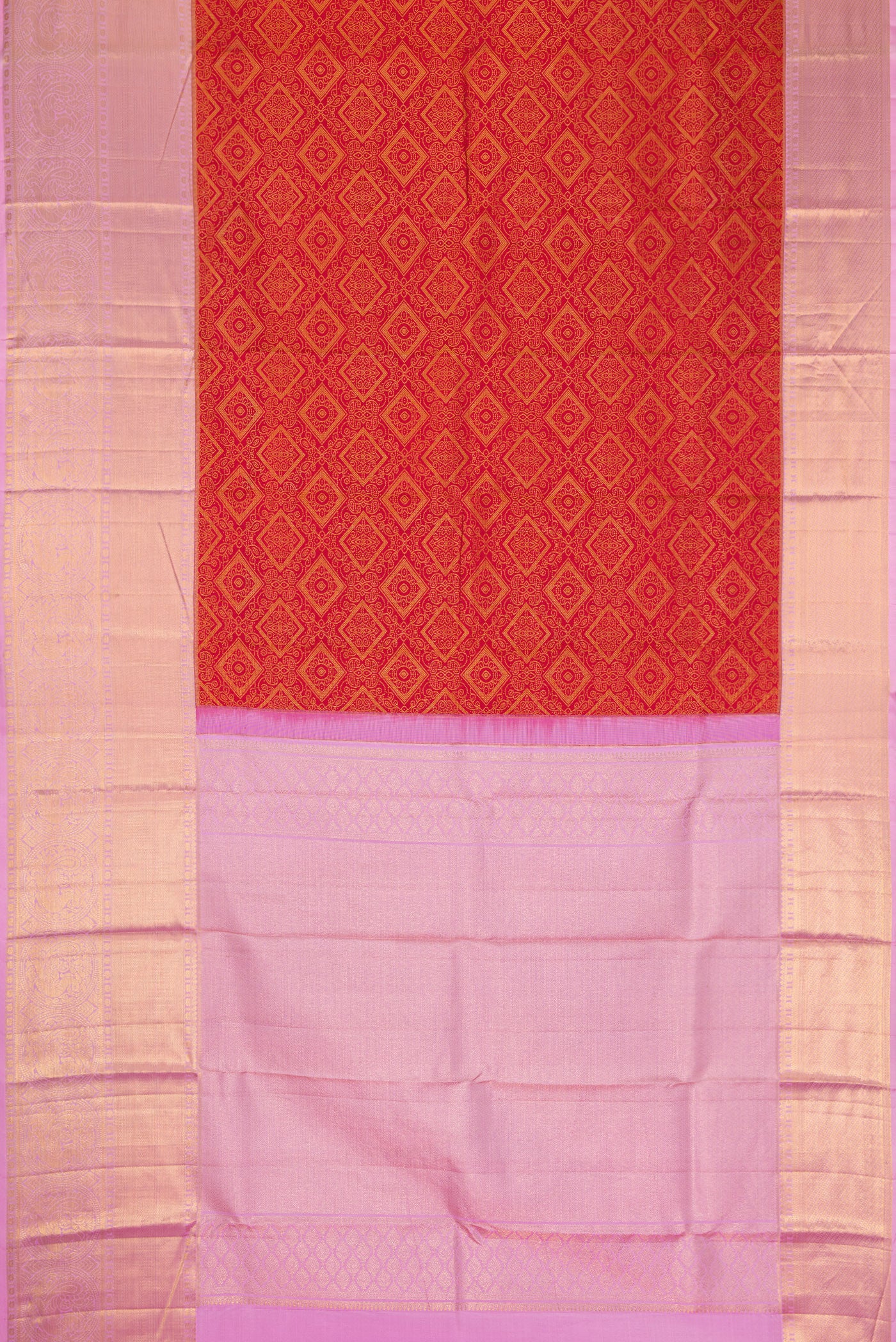 Red Kanchipuram Silk Saree - Image 6