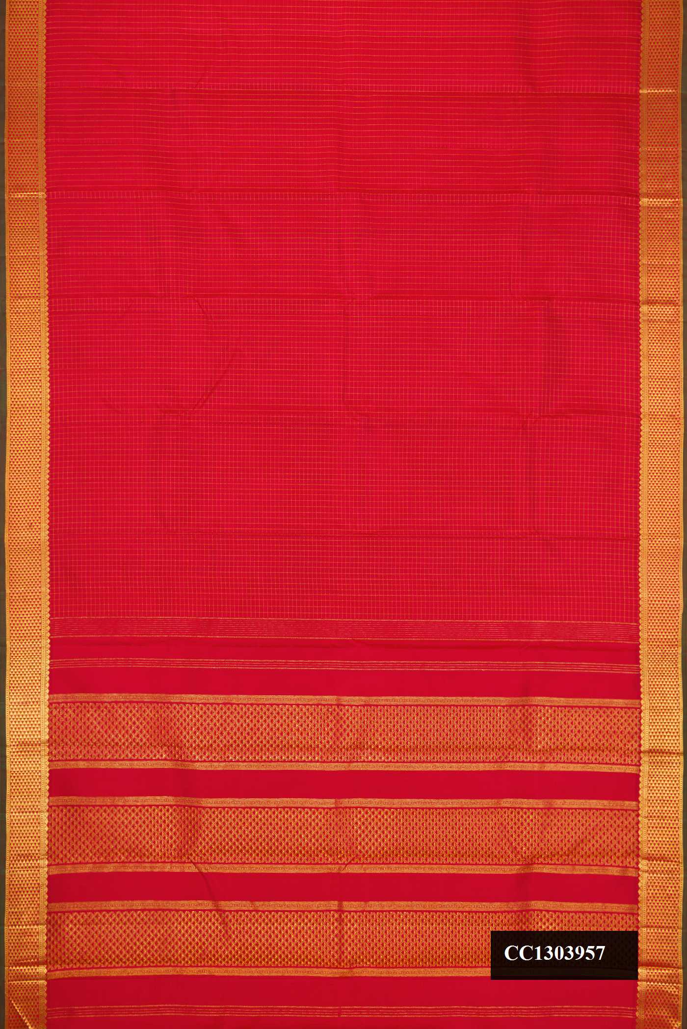 Dark Pink Dual Tone Kanchipuram Silk Saree