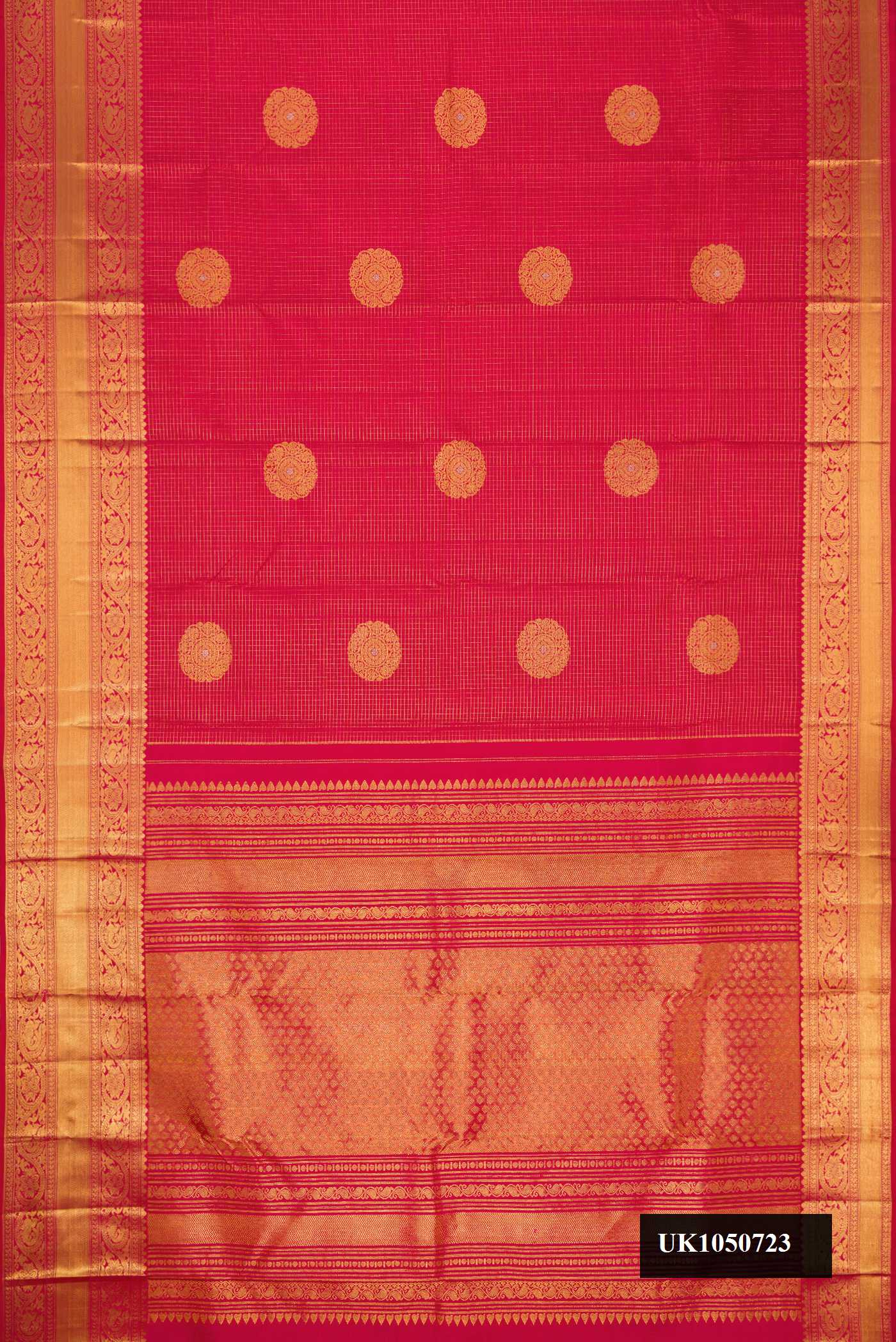 Dark Pink Dual Tone Kanchipuram Silk Saree