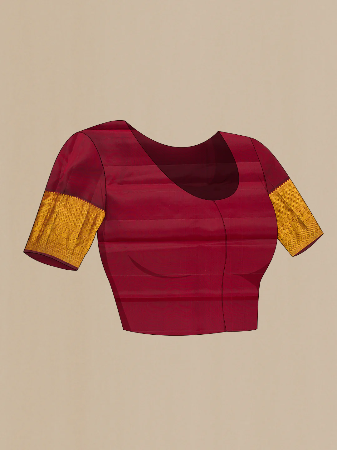 Red Kanchipuram Silk Saree - Image 5