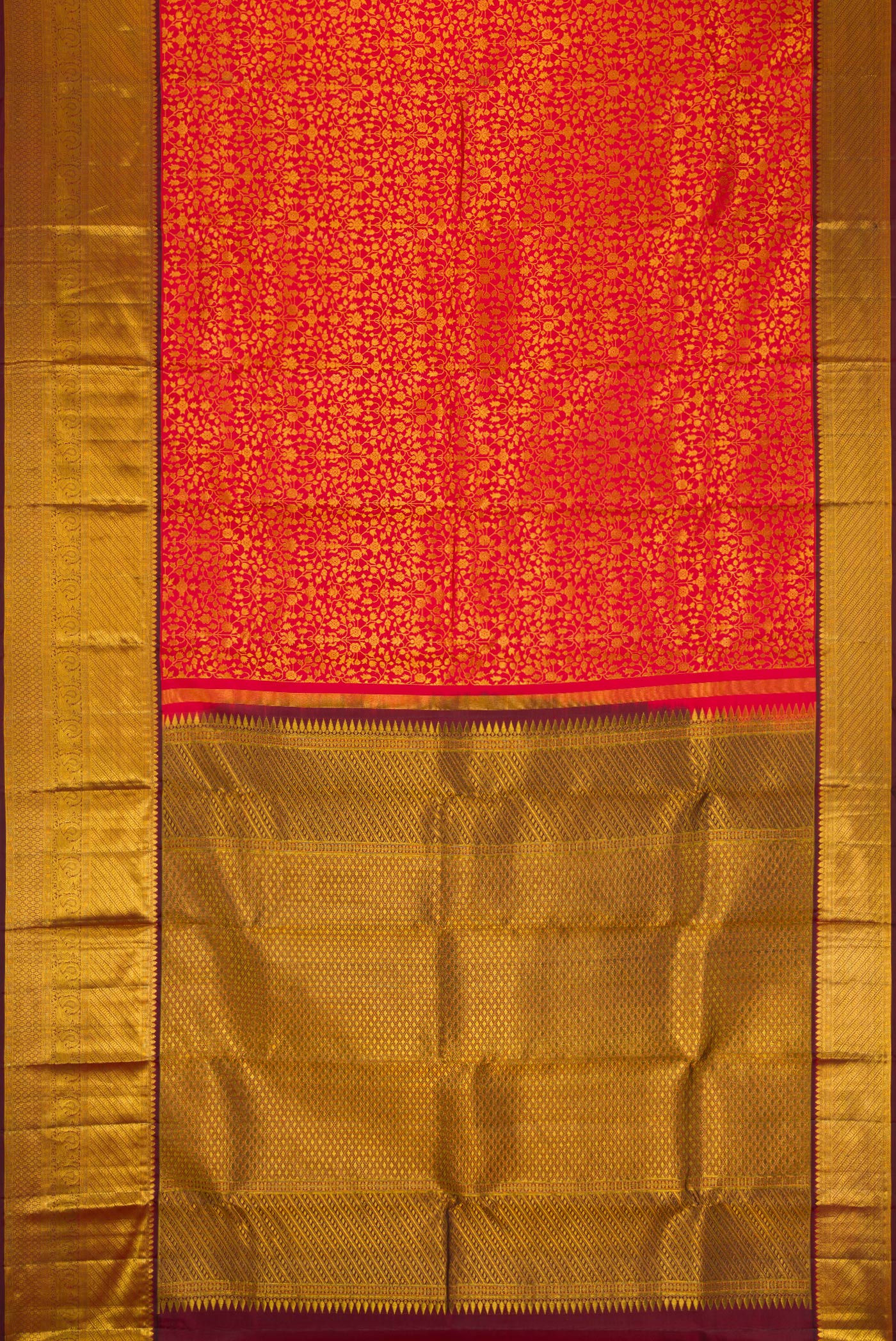 Red Kanchipuram Silk Saree - Image 6