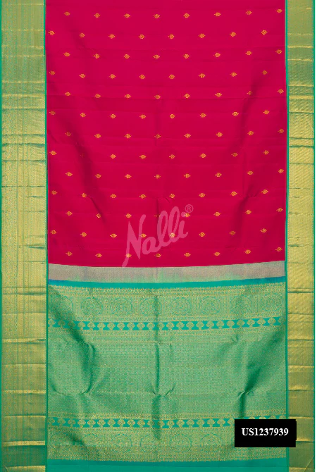 Dark Pink Dual Tone Kanchipuram Silk Saree