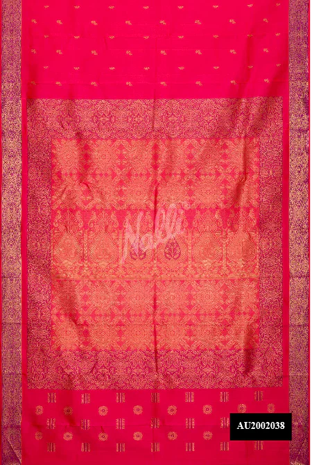 Dark Pink Dual Tone Kanchipuram Silk Saree