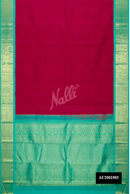 Dark Pink Dual Tone Kanchipuram Silk Saree