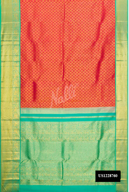 Dark Pink Dual Tone Kanchipuram Silk Saree
