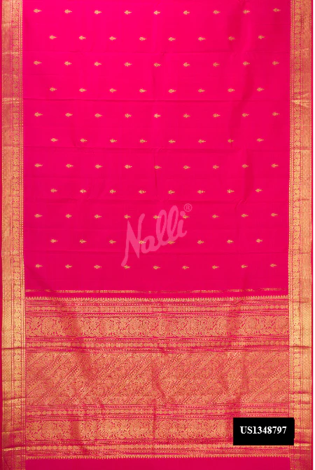 Dark Pink Dual Tone Kanchipuram Silk Saree