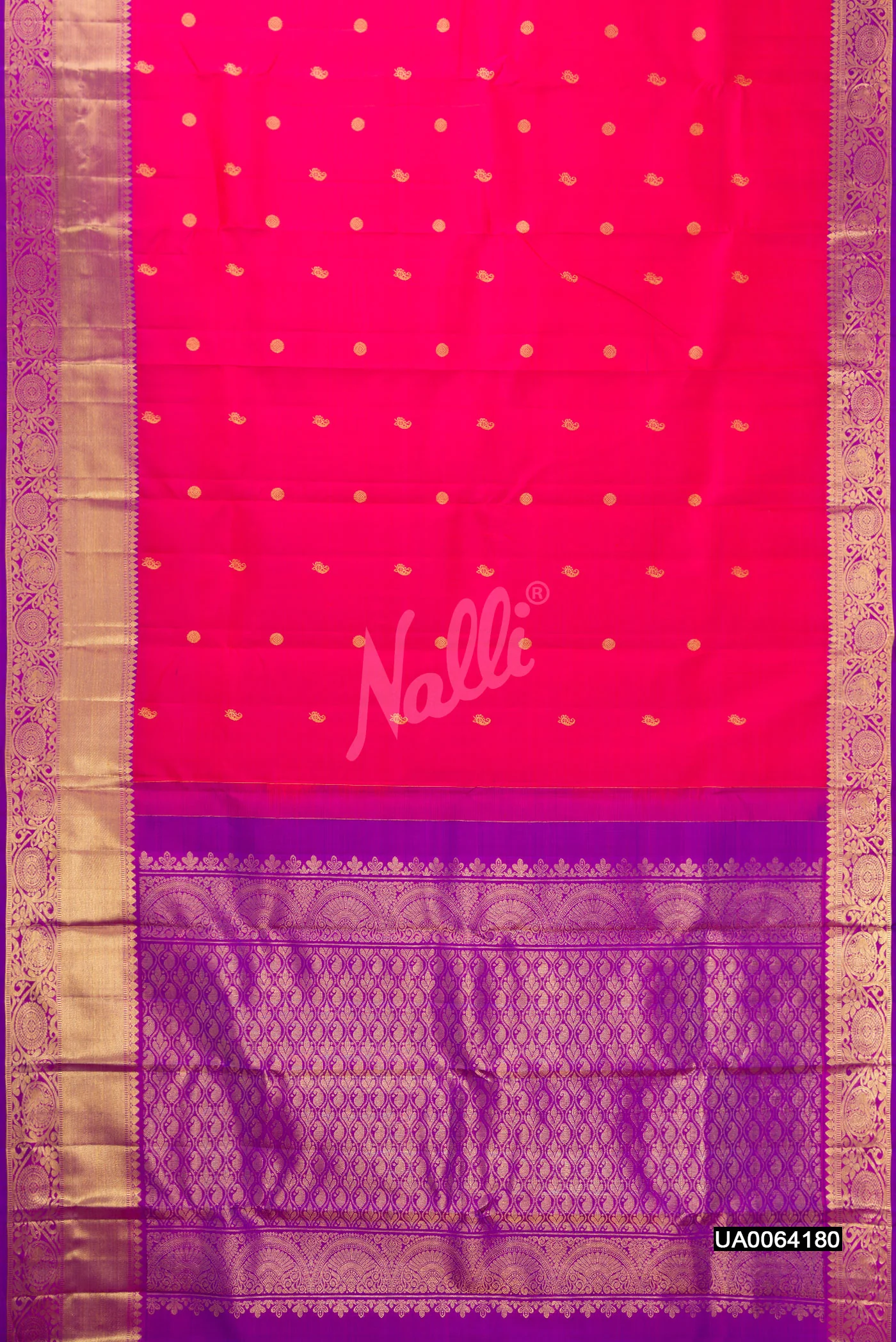 Dark Pink Dual Tone Kanchipuram Silk Saree