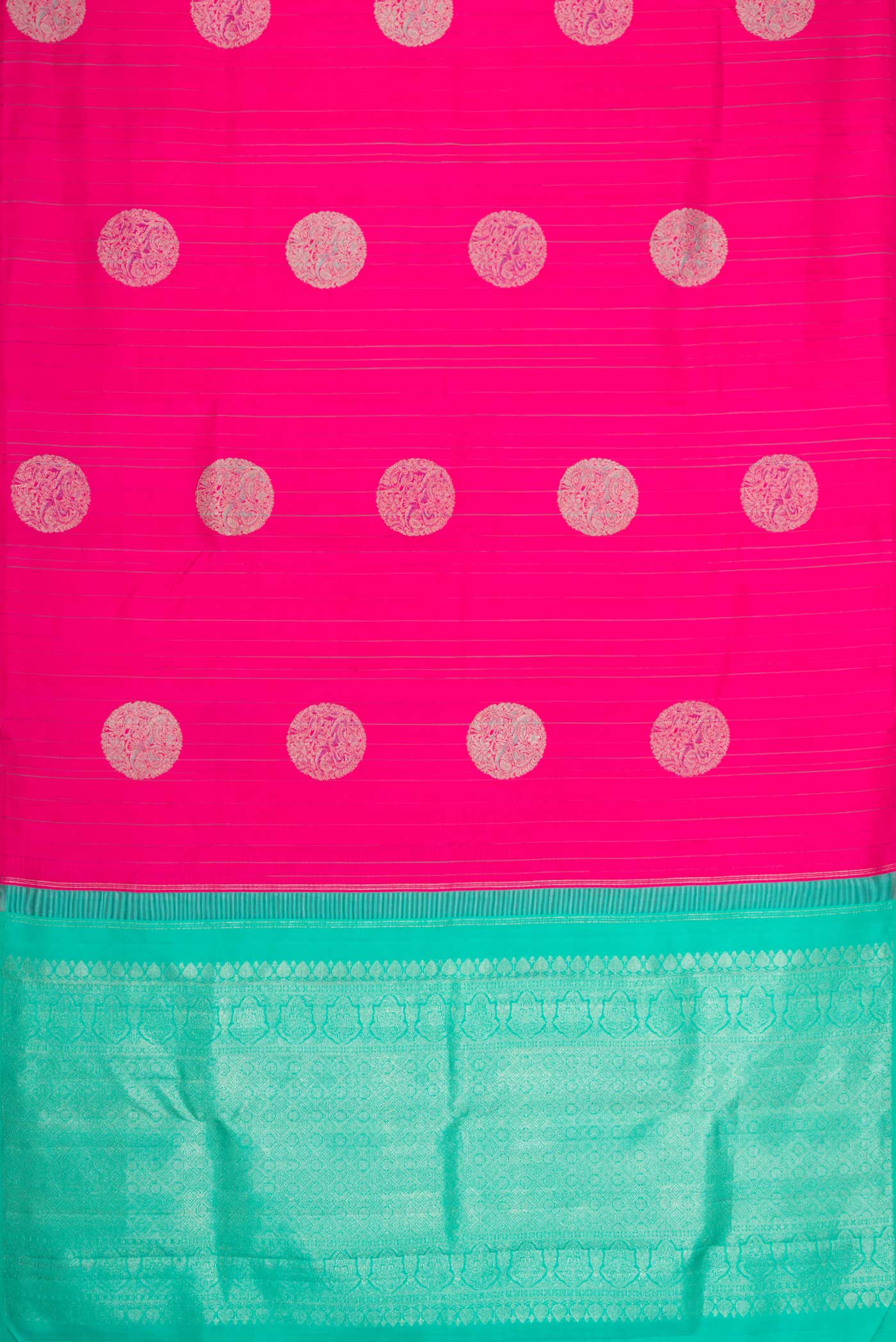 Dark Pink Dual Tone Kanjivaram Silk Saree - Image 5