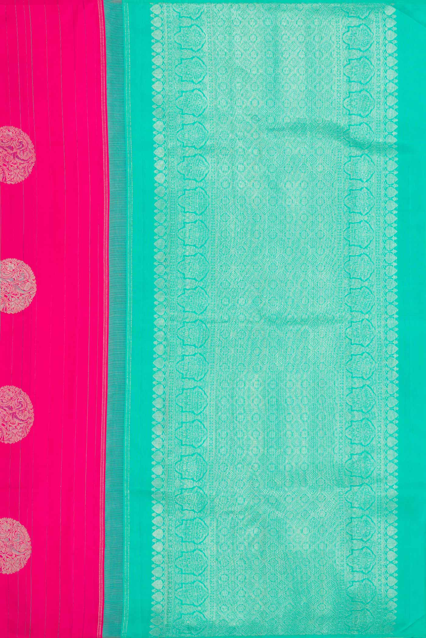 Dark Pink Dual Tone Kanjivaram Silk Saree - Image 6