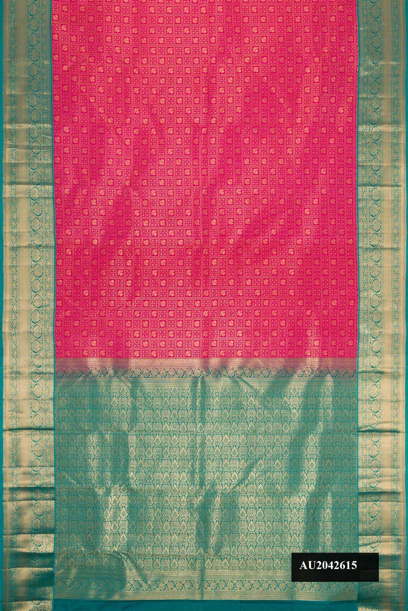 Dark Pink Dual Tone Kanchipuram Silk Saree