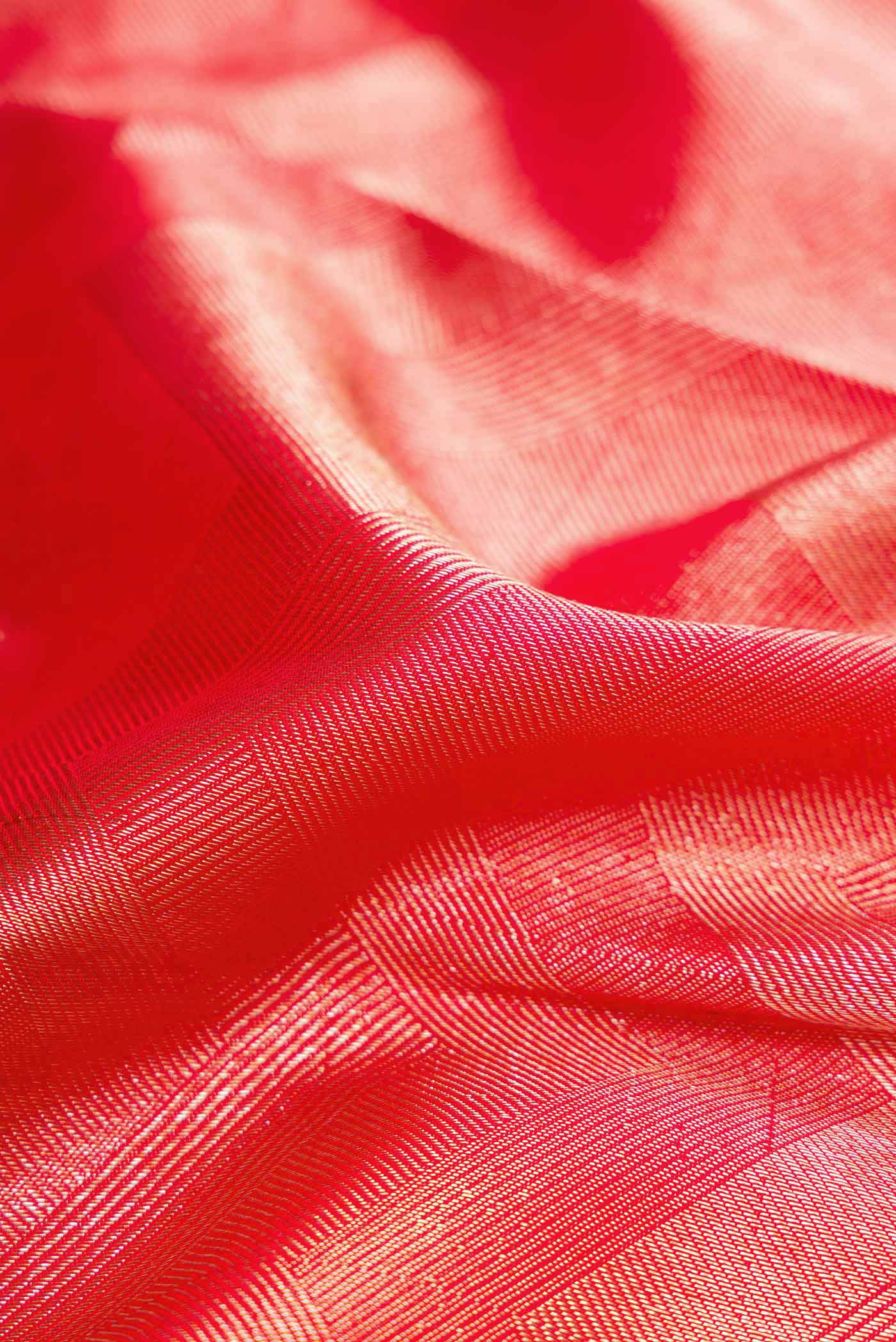 Dark Pink Dual Tone Kanchipuram Silk Saree - Image 2