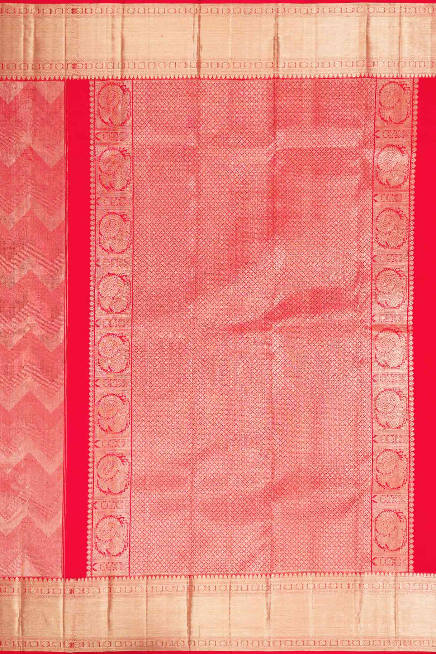 Dark Pink Dual Tone Kanchipuram Silk Saree - Image 7