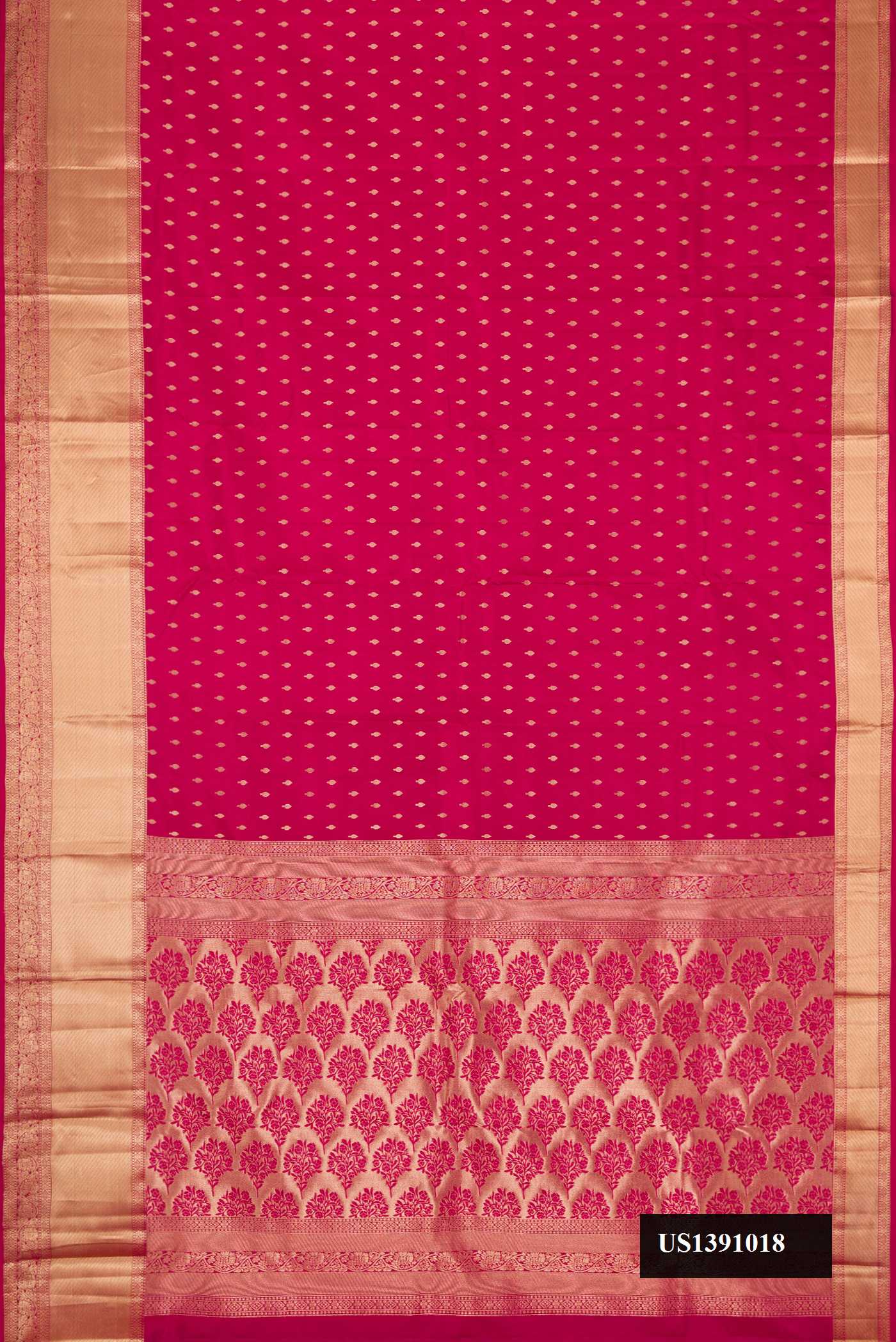 Dark Pink Dual Tone Kanchipuram Silk Saree