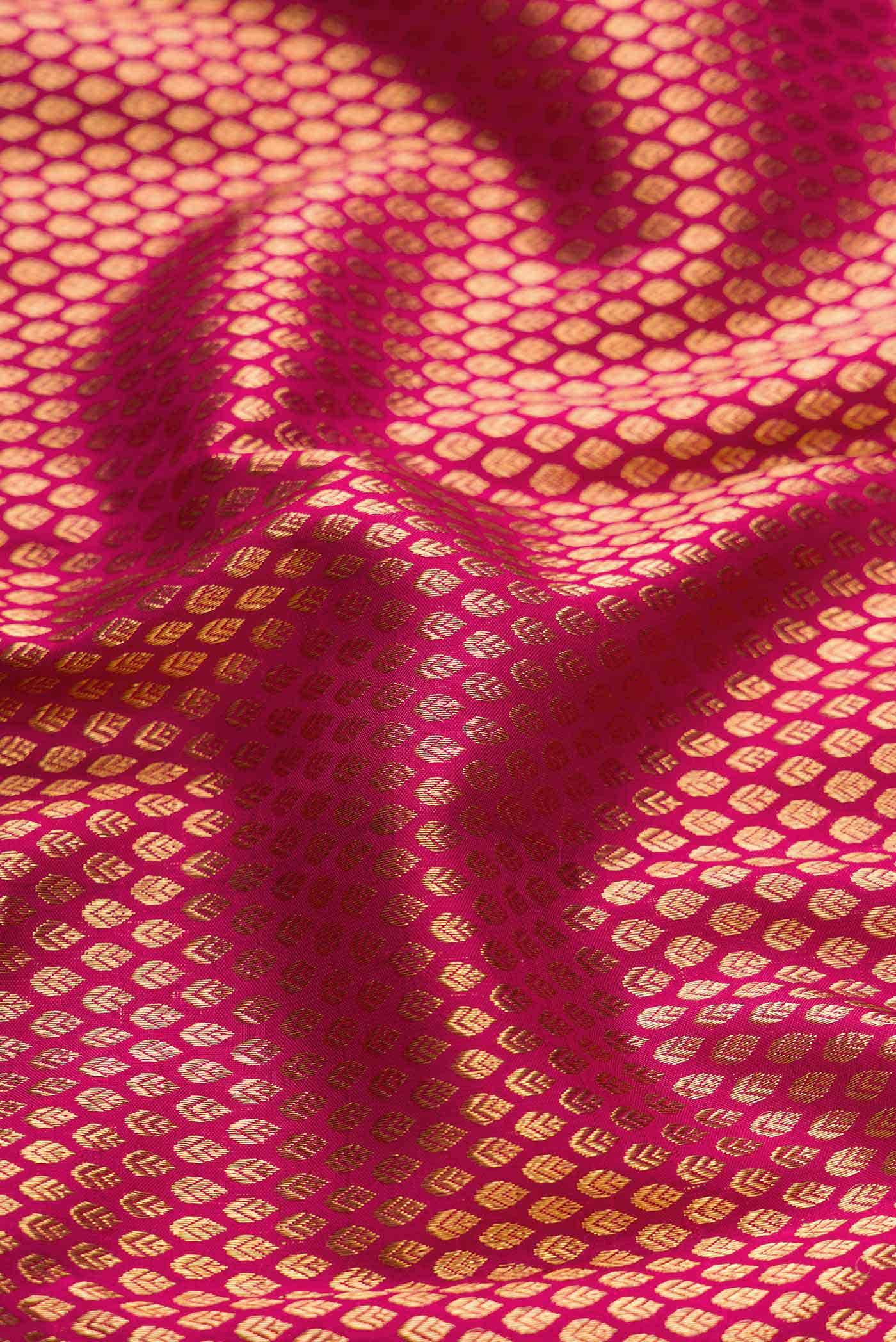 Dark Pink Dual Tone Kanjivaram Silk Saree - Image 3