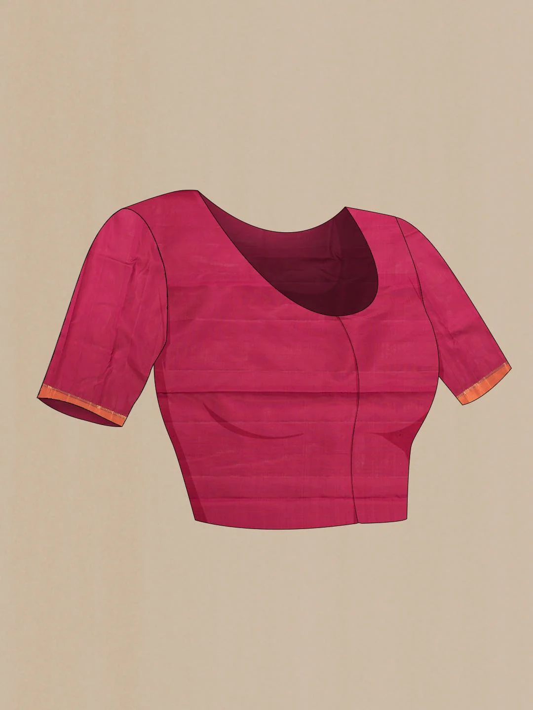 Pure Silk Pure Zari Dark Pink Dual Tone Kanchipuram Saree - Image 7