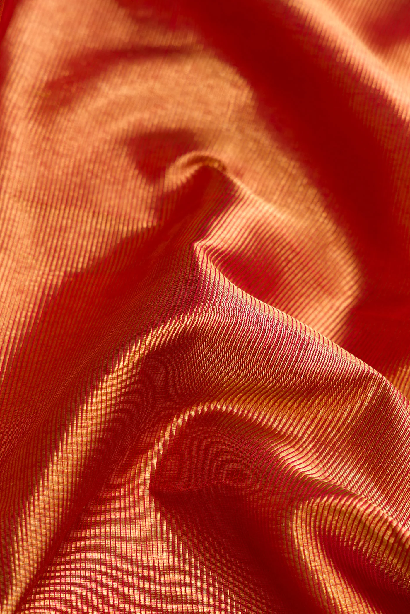 Gold with Red Color Kanjivaram Silk Saree - Image 2
