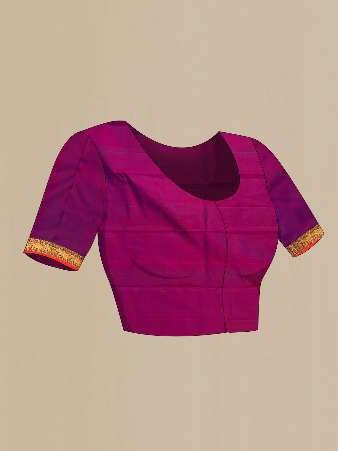 Dark Pink Kanjivaram Silk Saree - Image 5