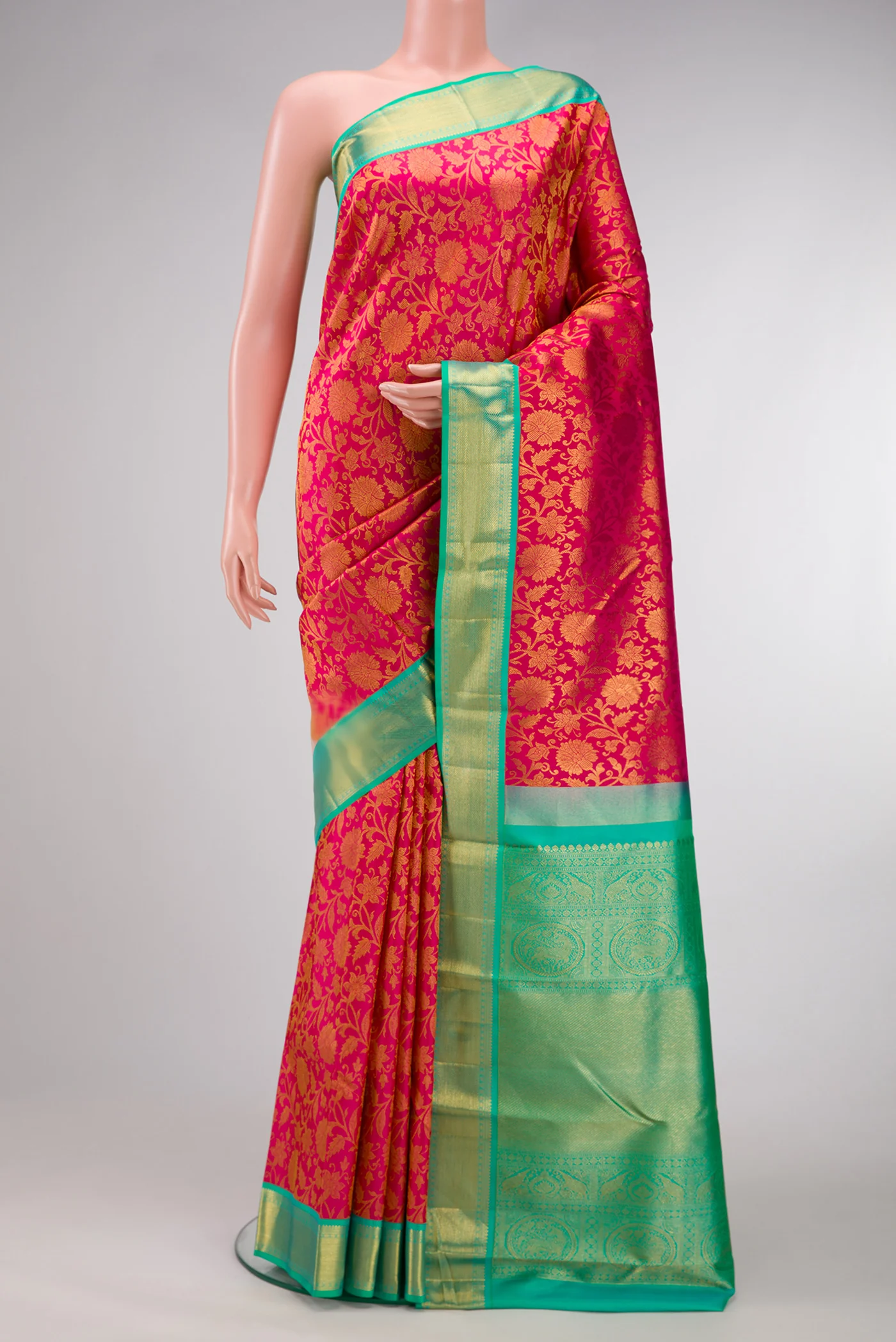 Dark Pink Kanjivaram Silk Saree