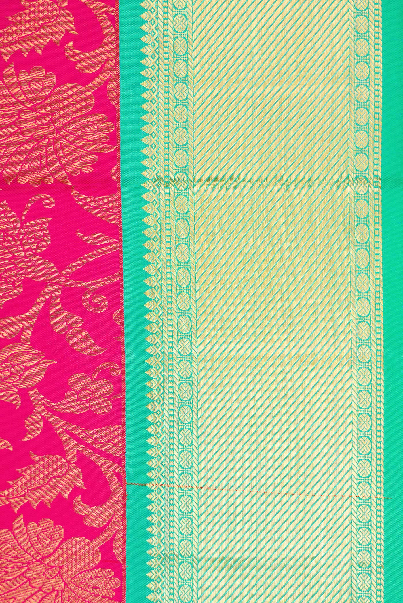 Dark Pink Kanjivaram Silk Saree - Image 3