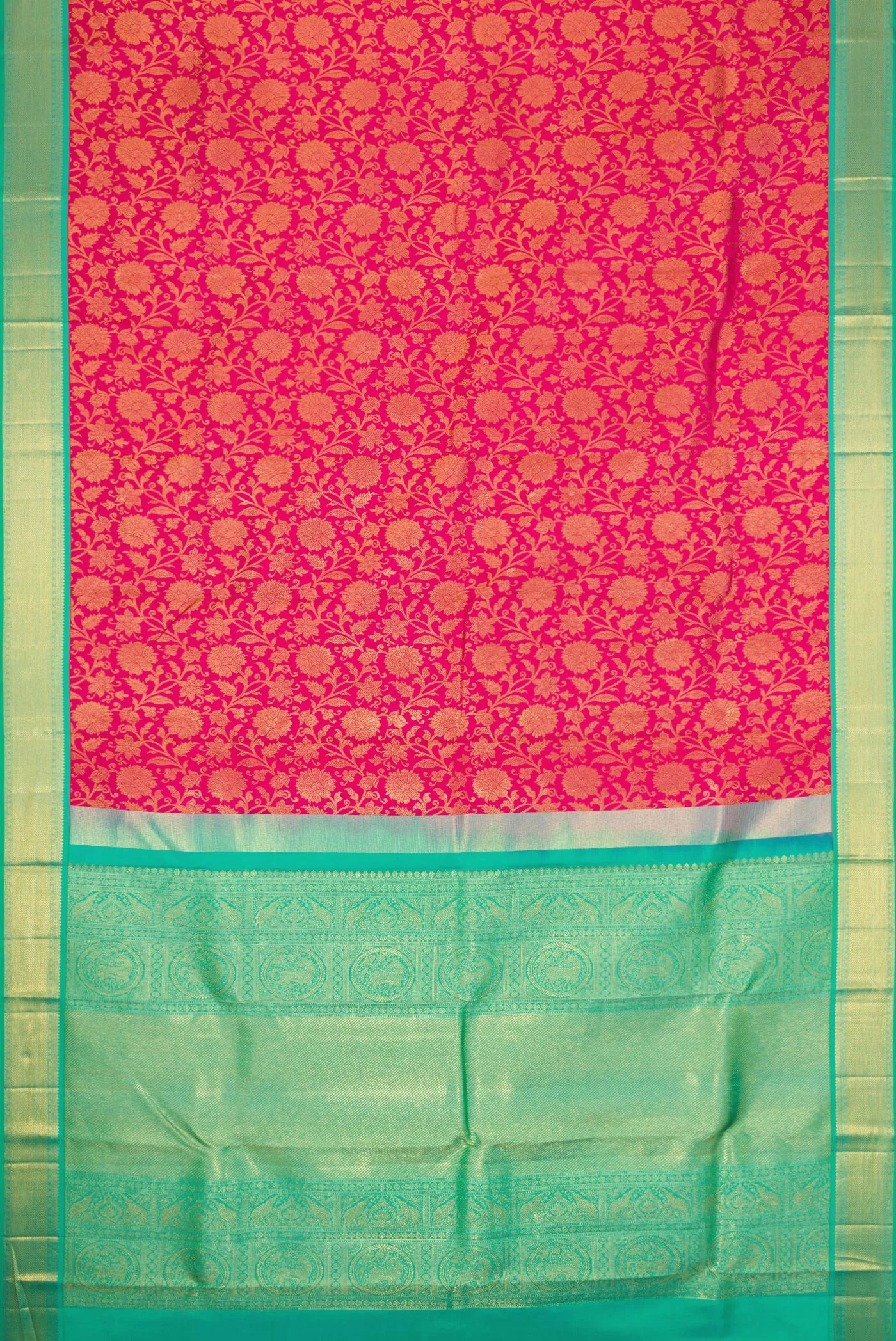 Dark Pink Kanjivaram Silk Saree - Image 6