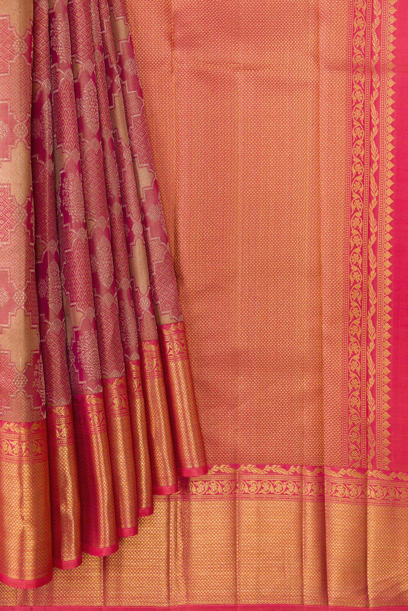 Pink Kanjivaram Silk Saree - Image 4