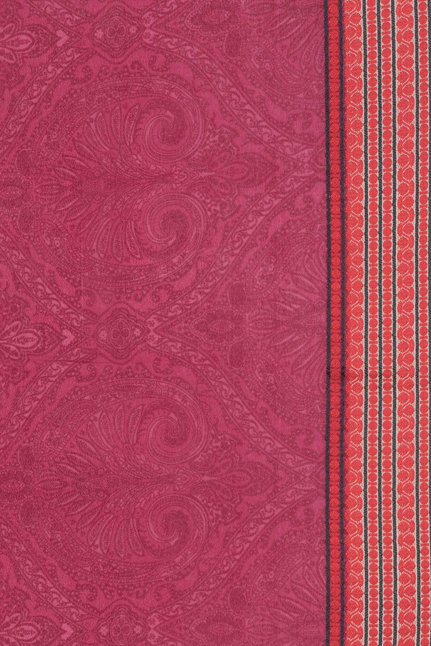 Dark Pink Dual Tone Mysore Crepe Saree - Image 3