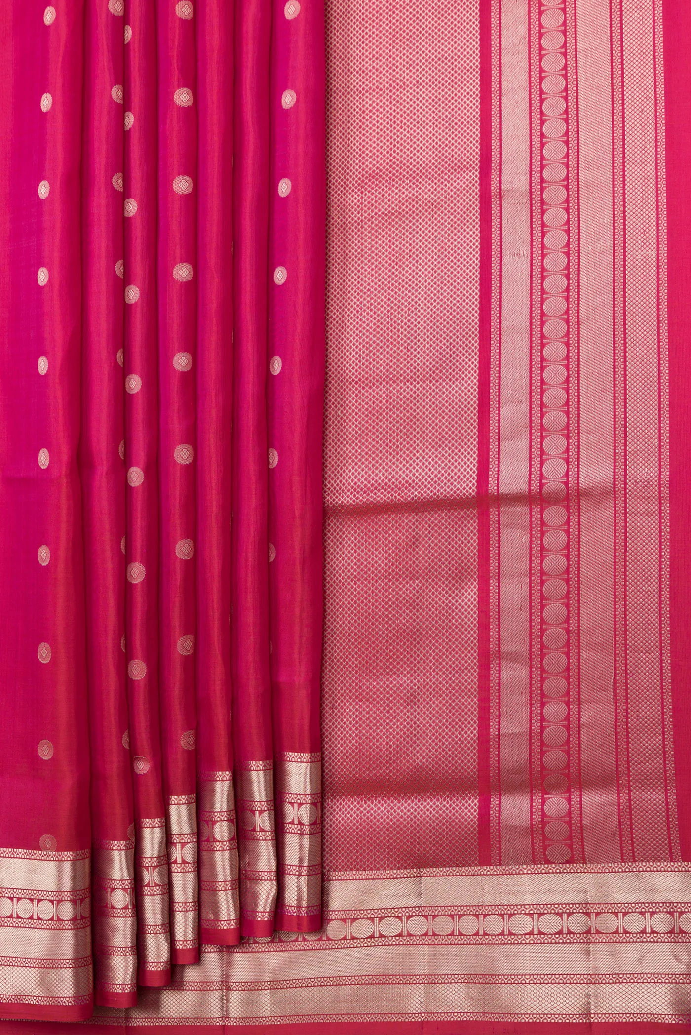 Dark Pink Dual Tone Soft Silk Saree - Image 4