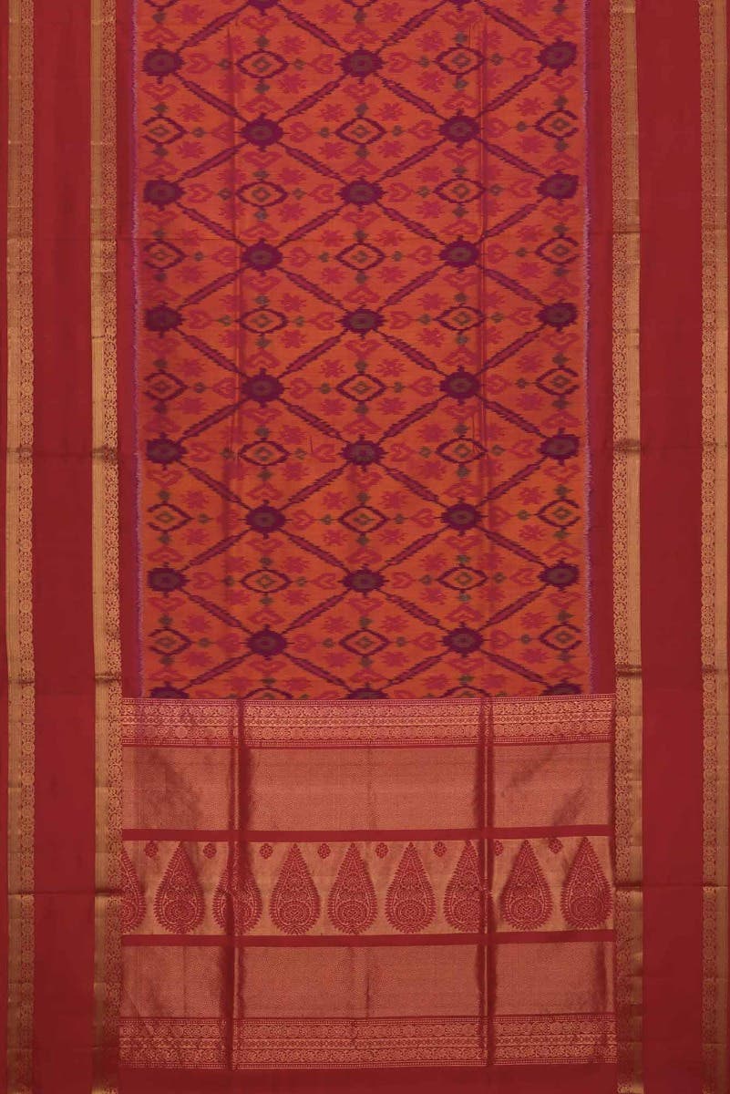 Rust Soft Silk Saree - Image 3