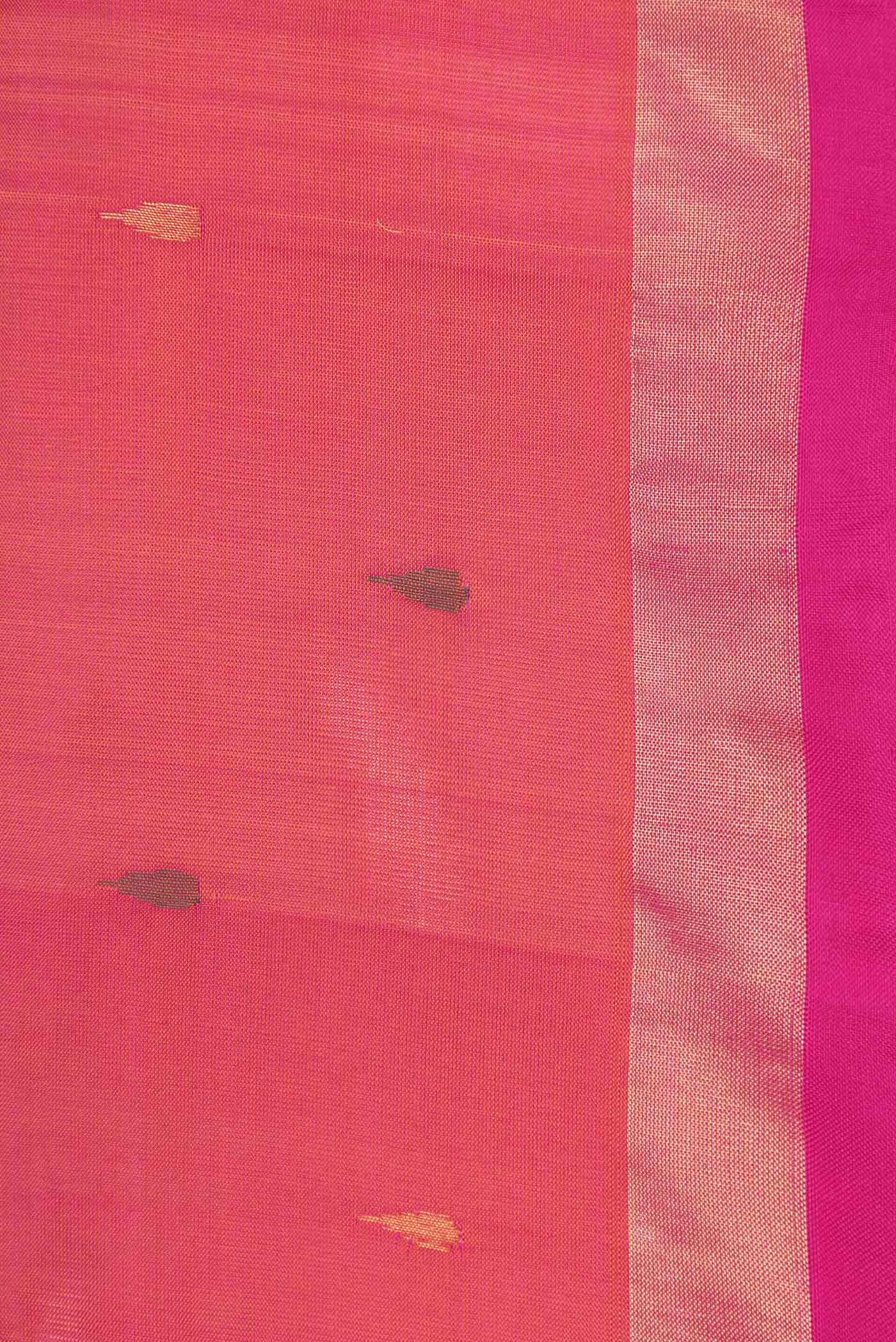 Dark Pink Dual Tone Uppada Silk Saree - Image 3