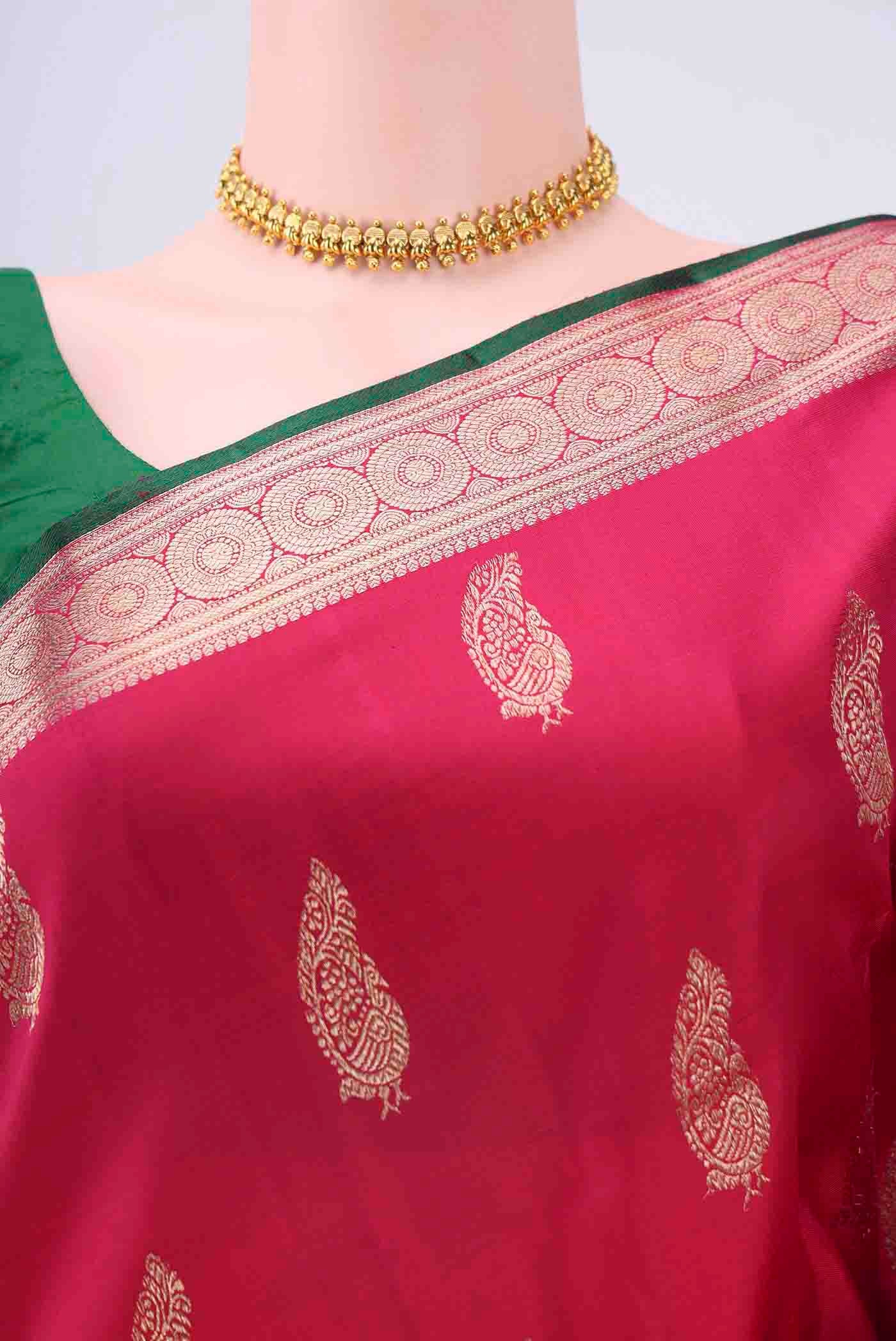 Dark Pink Kanchipuram Saree - Image 2