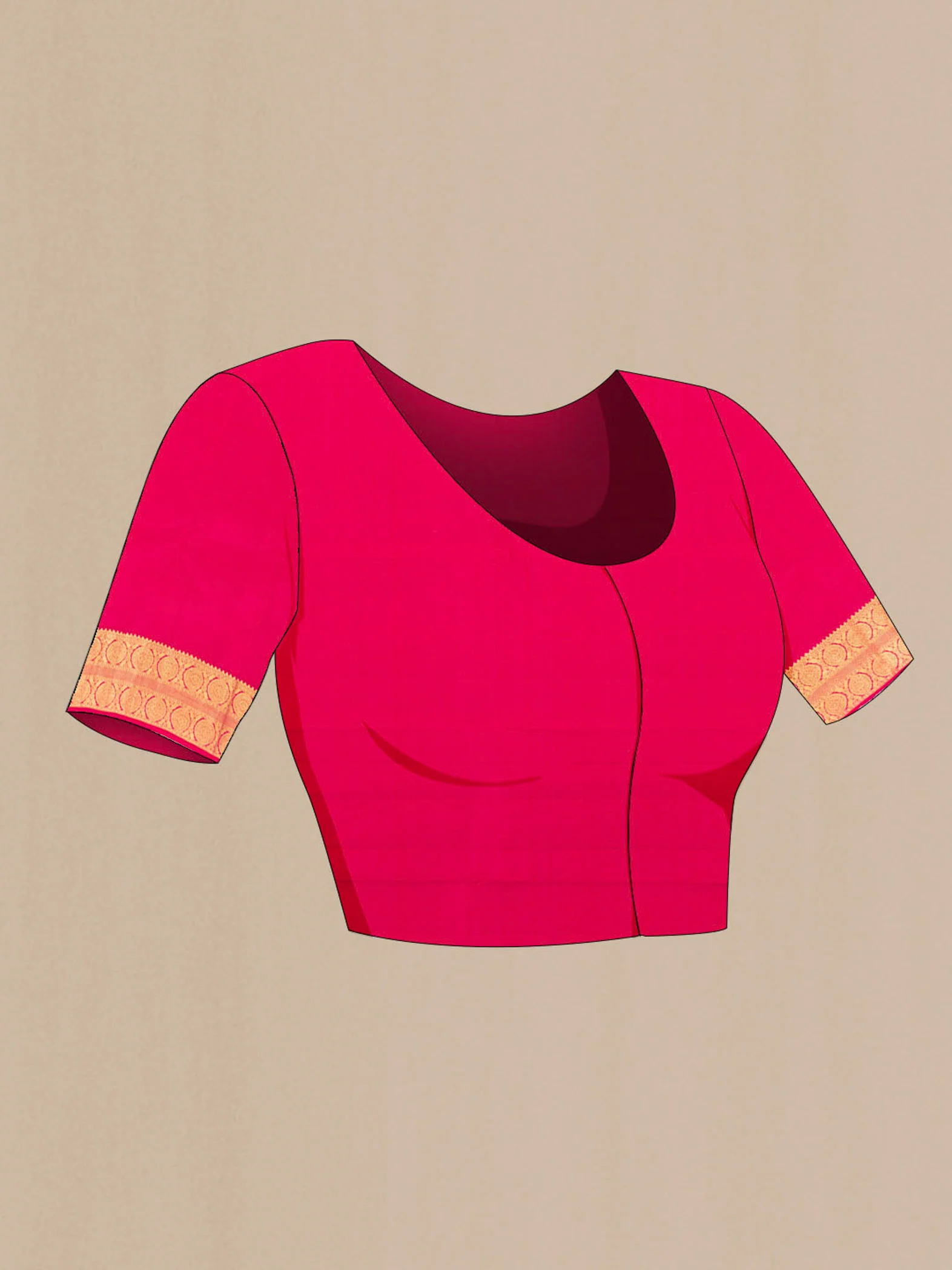 Dark Pink Kanchipuram Silk Saree - Image 4