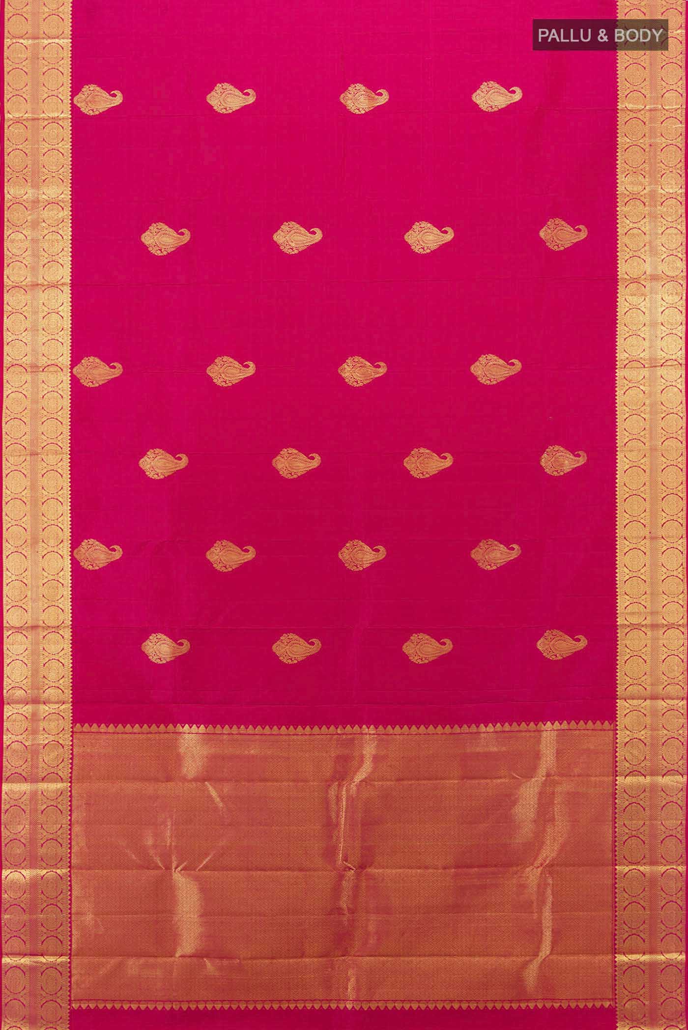 Dark Pink Kanchipuram Silk Saree - Image 5