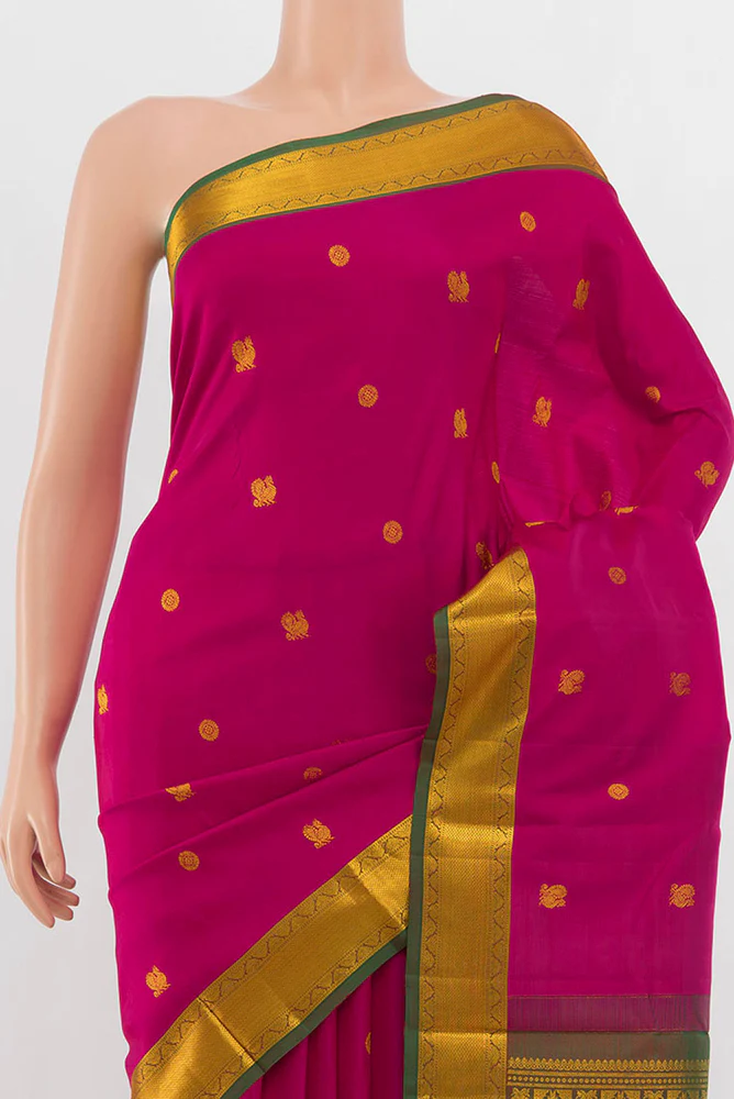 Rani Pink Kanchipuram Silk Saree - Image 2