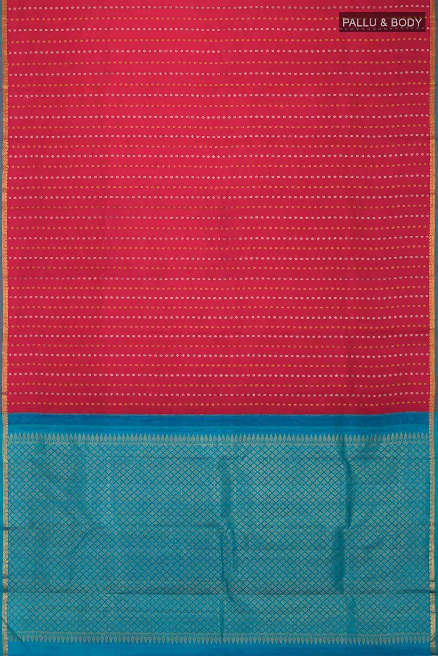 Dark Pink Kanchipuram Silk Saree - Image 4