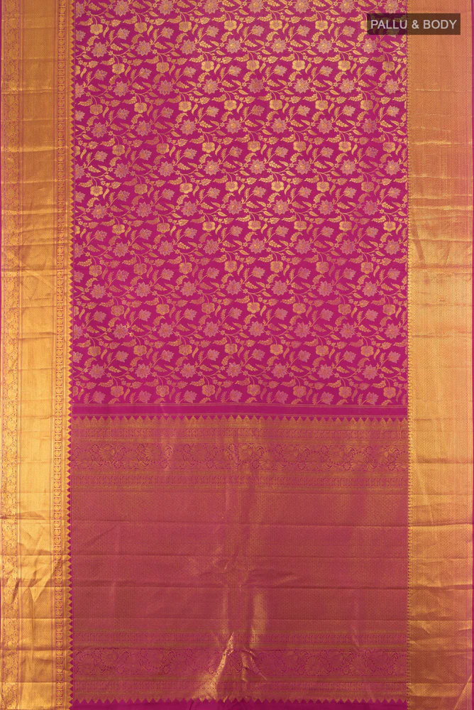 Magenta Kanjivaram Silk Saree - Image 5