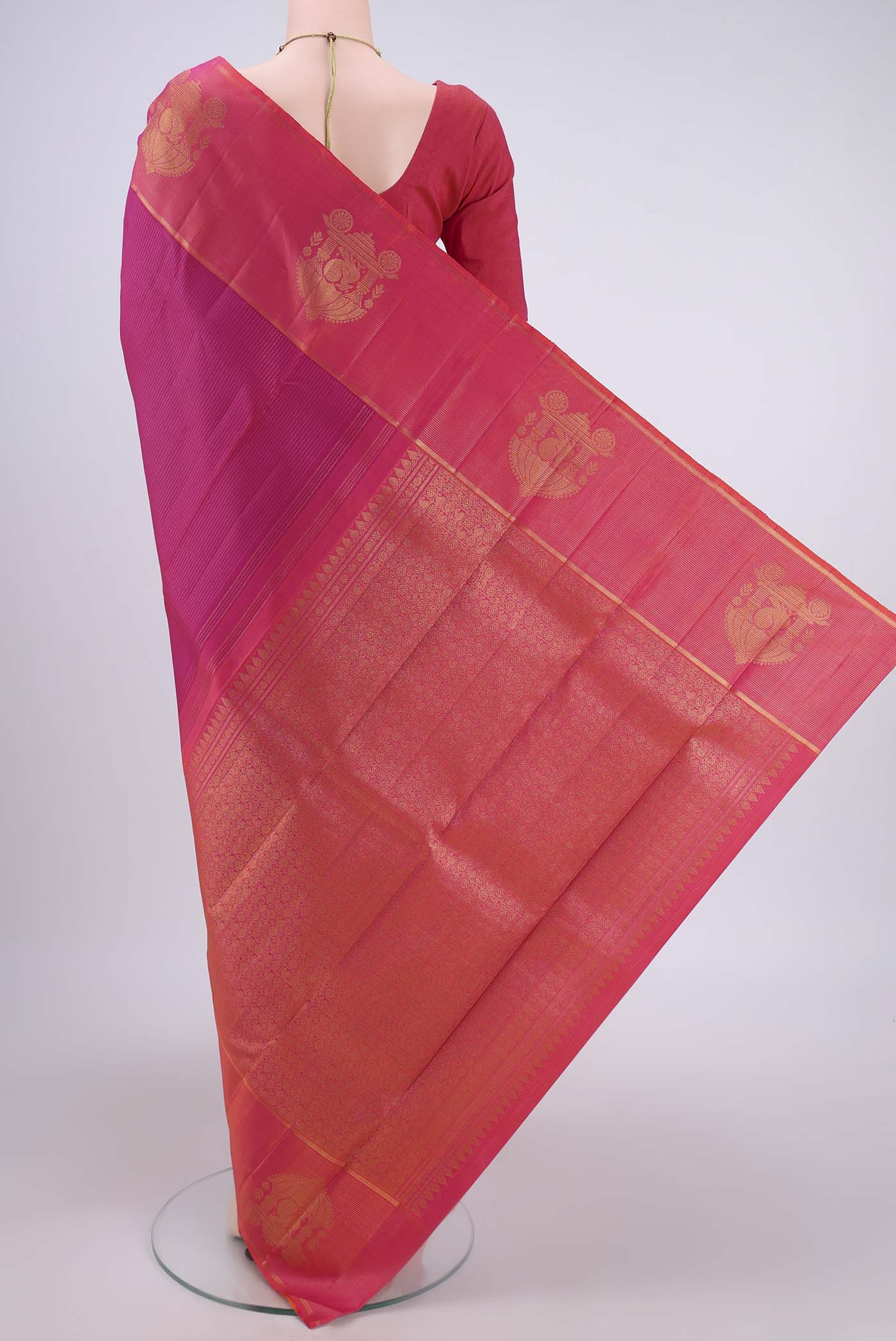 Pink Kanjivaram Silk Saree - Image 3