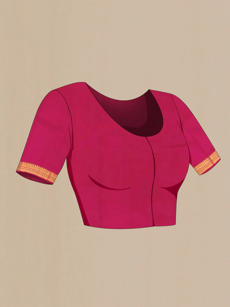 Magenta Kanjivaram Silk Saree - Image 4