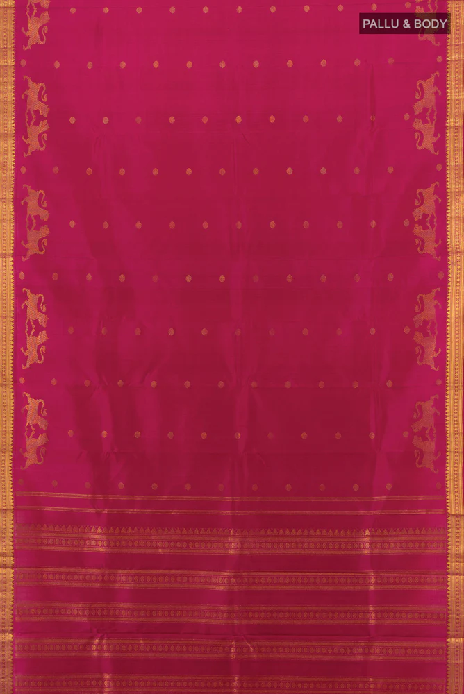 Magenta Kanjivaram Silk Saree - Image 5