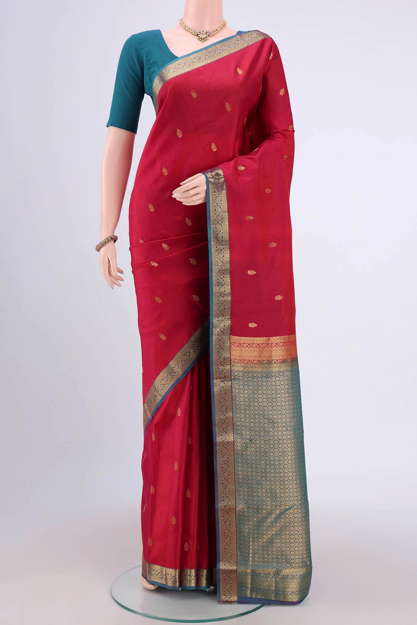 Dark Pink Kanjivaram Silk Saree