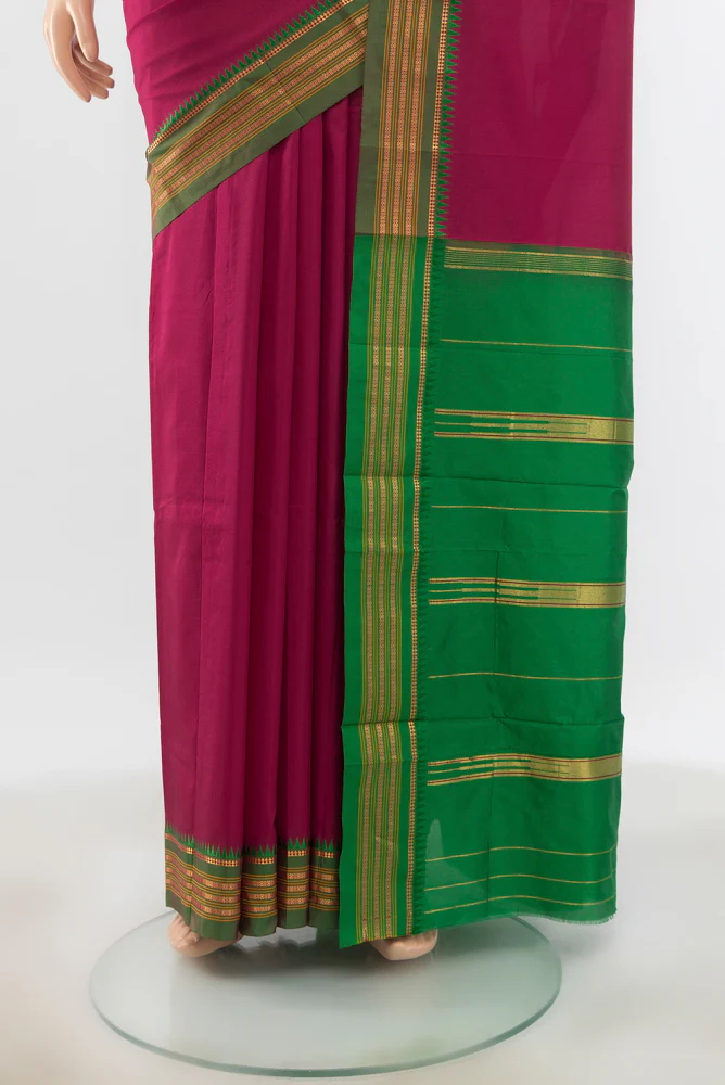 Pink Narayanpet Silk Saree - Image 3