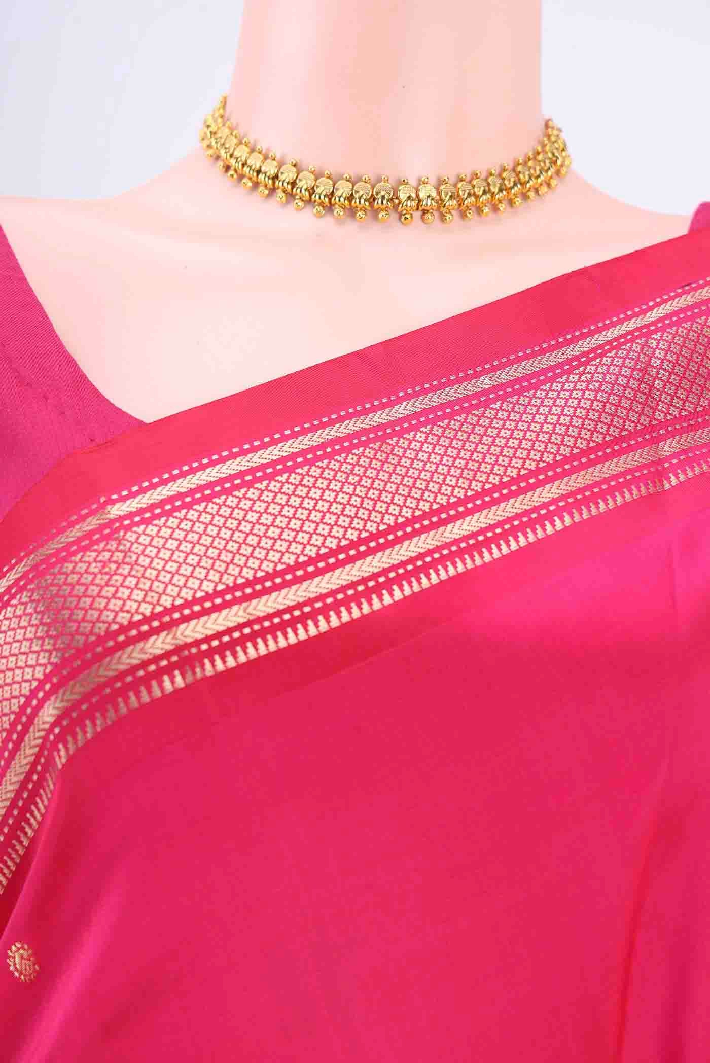 Dark Pink Paithani Silk Saree - Image 2