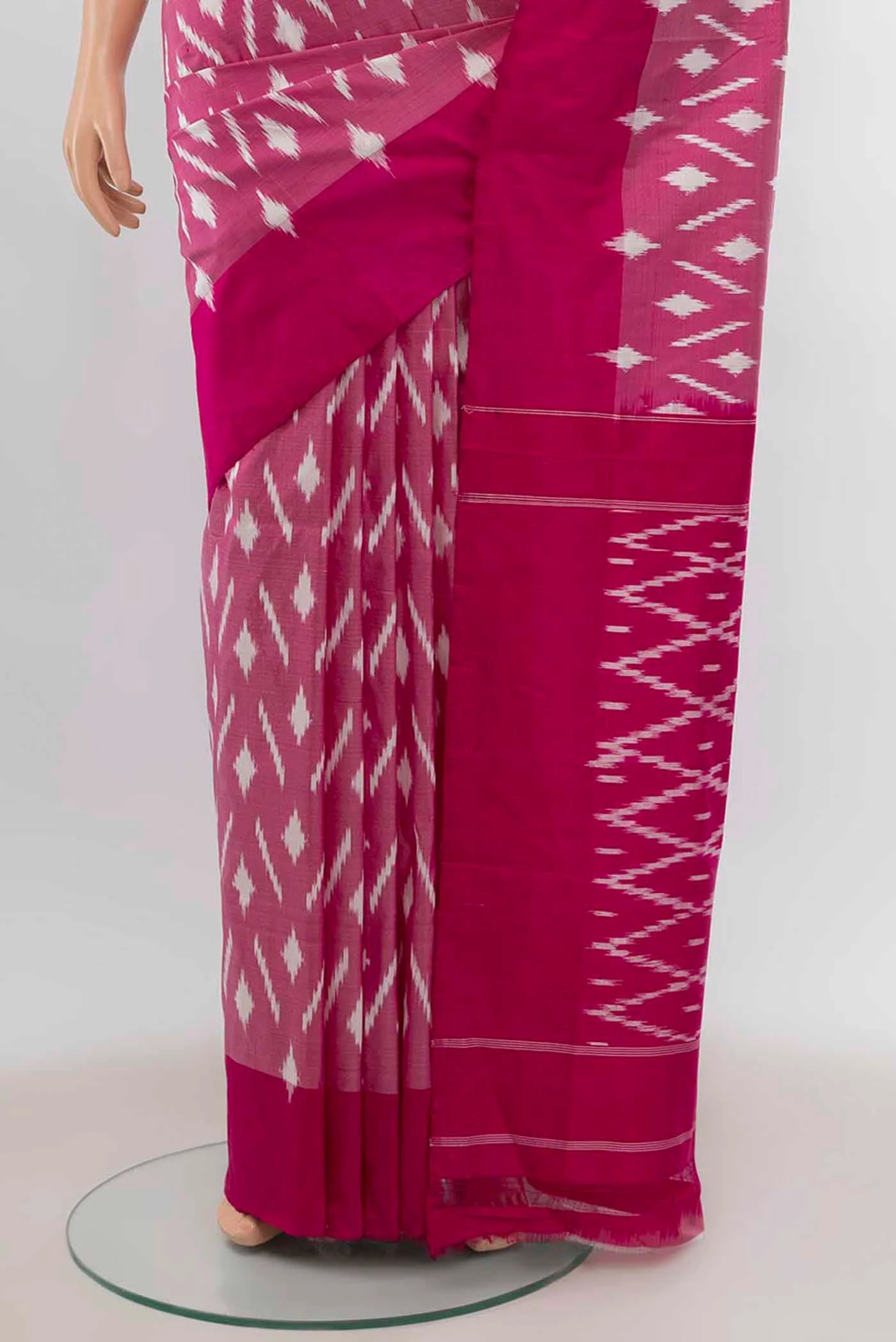 Pink Pochampally Silk Saree - Image 3