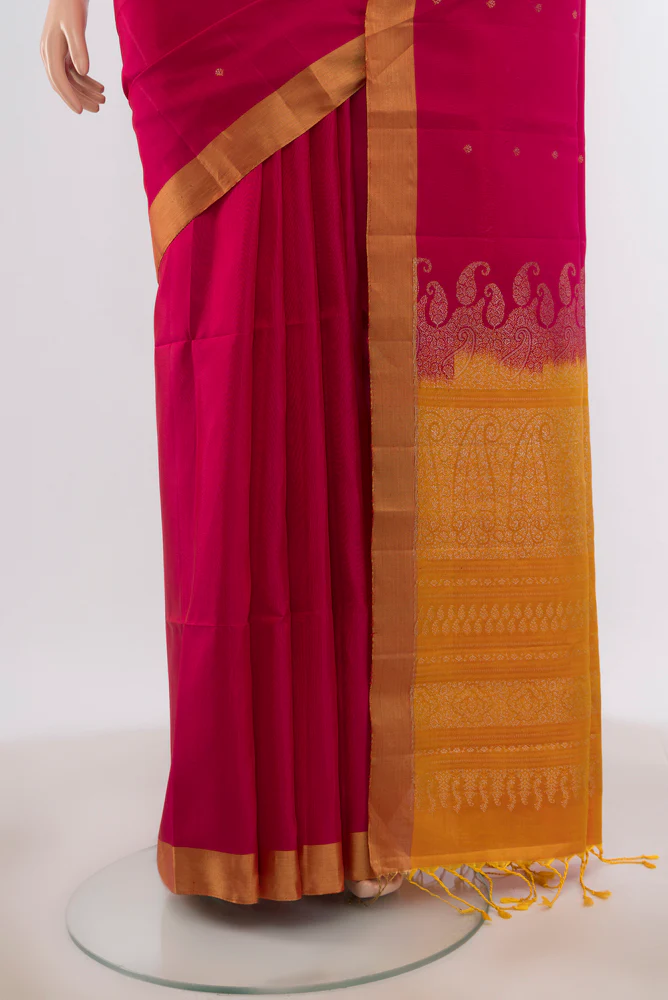 Pink Soft Silk Saree - Image 3