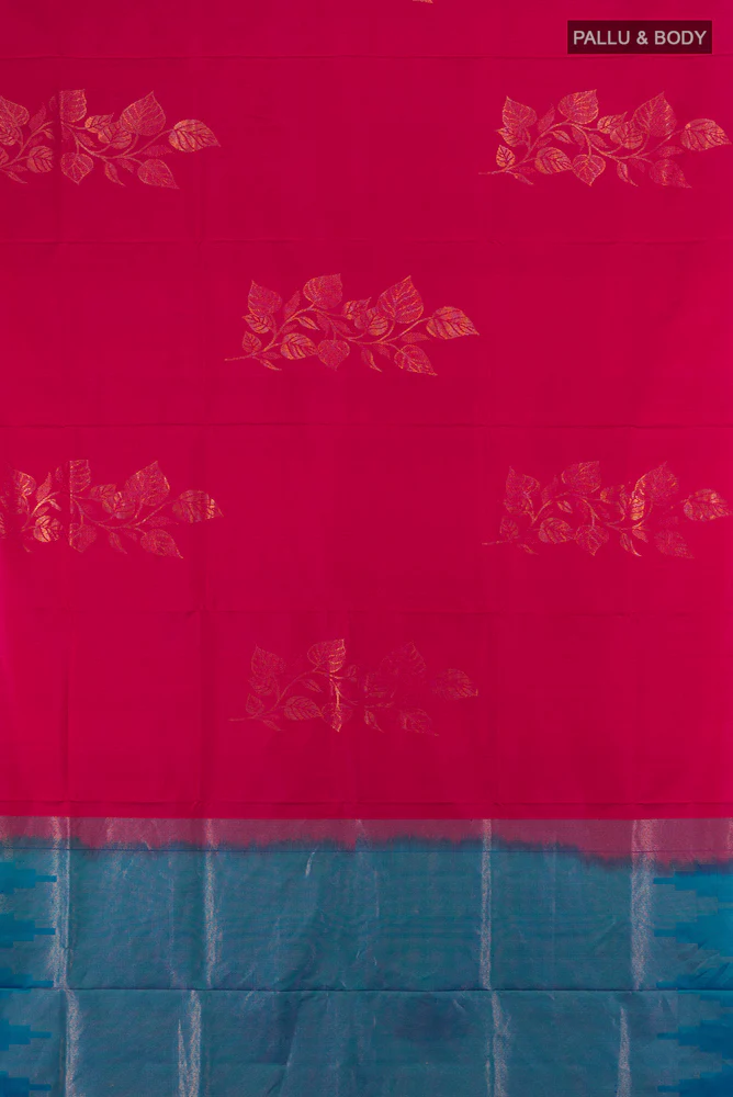 Dark Pink Soft Silk Saree - Image 5