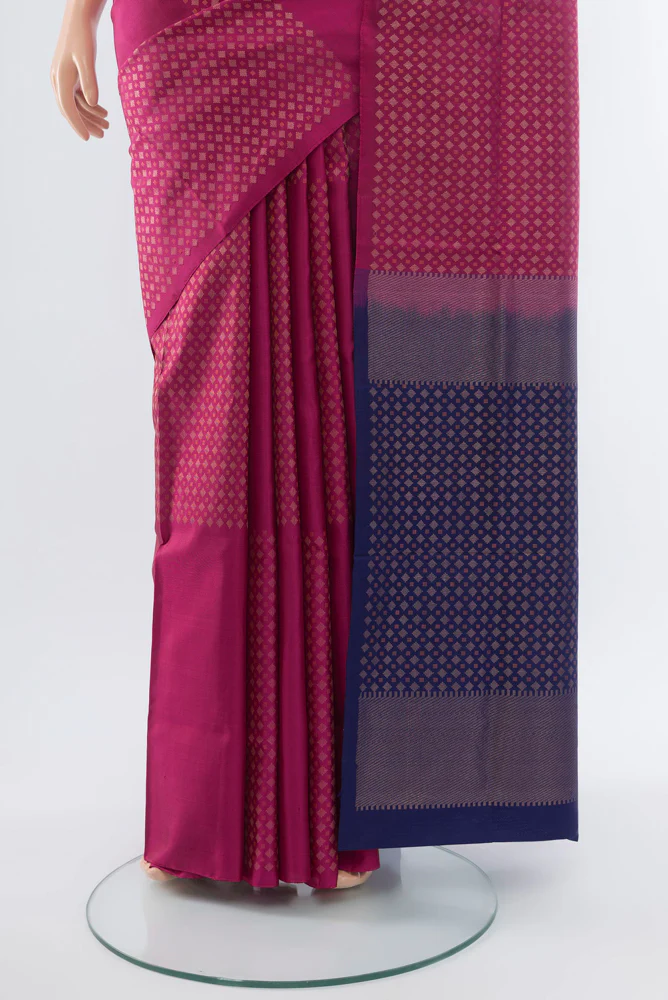 Dark Pink Soft Silk Saree - Image 3