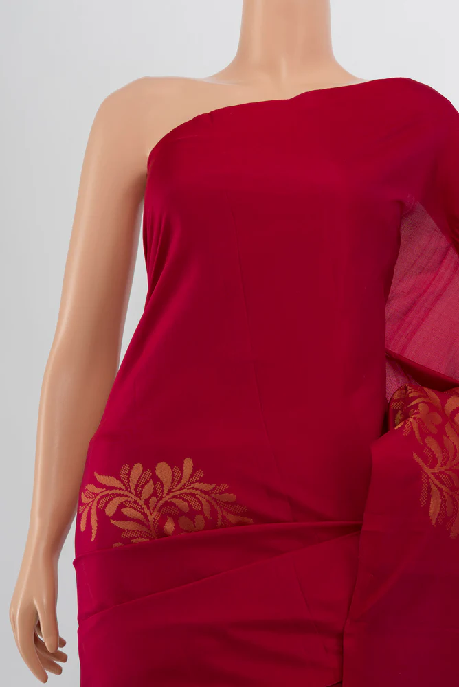 Dark Pink Soft Silk Saree - Image 2