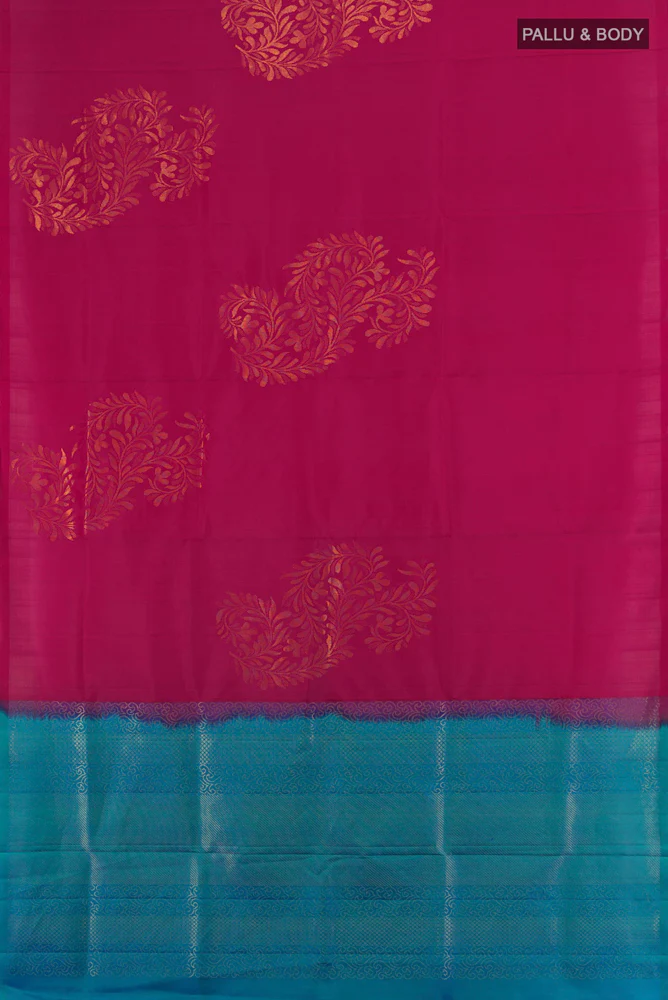 Dark Pink Soft Silk Saree - Image 5
